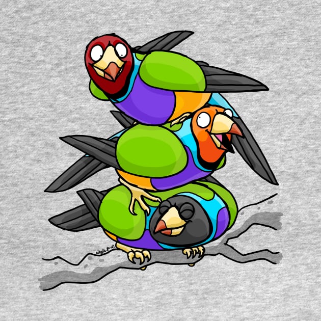 Gouldian Finches Tower by MentalAutopsy